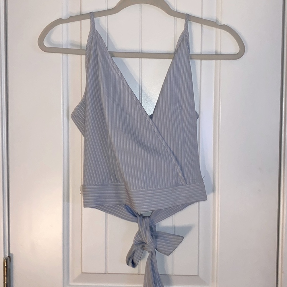 Blue and White Striped Top